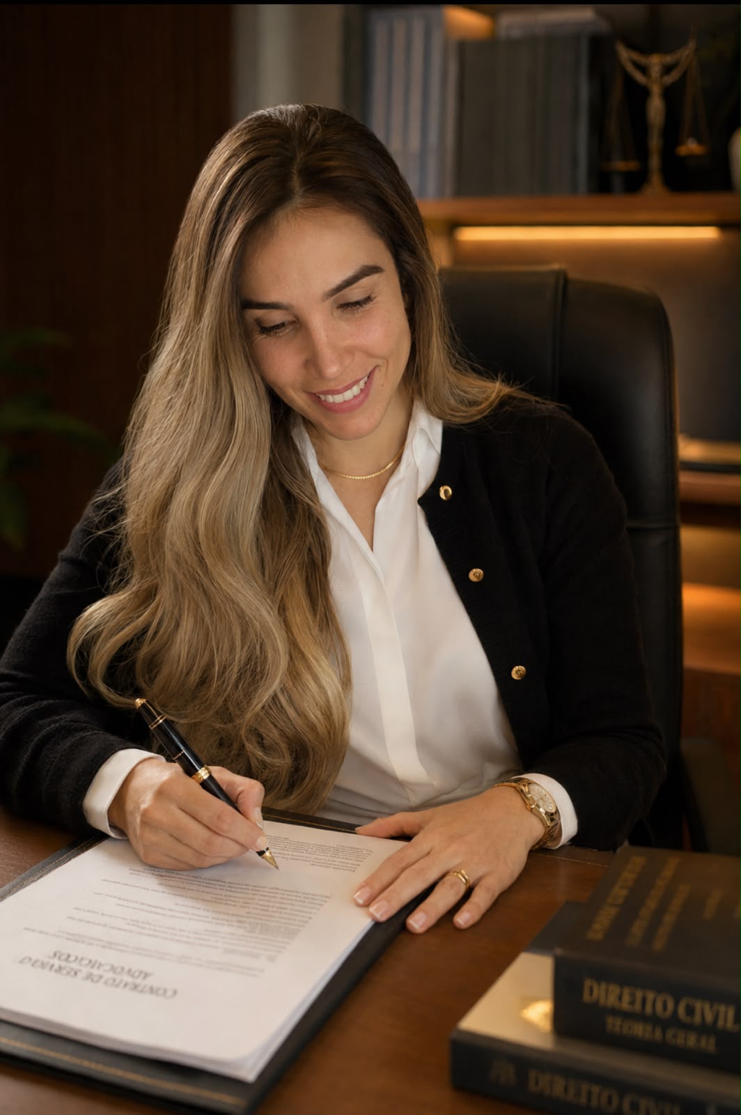 Dra. Gabrielle Dias analisando um processo